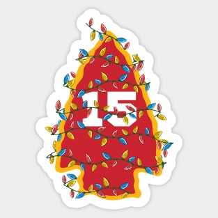 Chiefs Christmas. Mahomes 15 Lovers and Fans - 2 Sticker